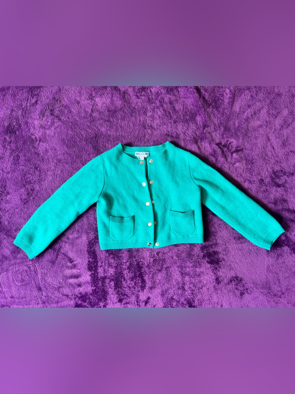 Jacadi Teal Button-Front Cardigan Size 4